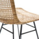 SILLA 55x43x84 METAL NEGRO/MIMBRE NATURAL