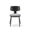 SILLA 55x55x75 TELA GRIS/MADERA/METAL NEGRO