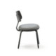 SILLA 55x55x75 TELA GRIS/MADERA/METAL NEGRO