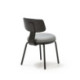 SILLA 55x55x75 TELA GRIS/MADERA/METAL NEGRO