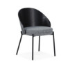 SILLA 55x56x75 TELA GRIS/MADERA/METAL NEGRO