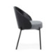 SILLA 55x56x75 TELA GRIS/MADERA/METAL NEGRO