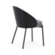 SILLA 55x56x75 TELA GRIS/MADERA/METAL NEGRO