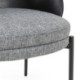 SILLA 55x56x75 TELA GRIS/MADERA/METAL NEGRO