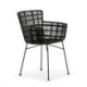 SILLA 55x62x80 METAL NEGRO/MIMBRE NEGRO