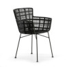 SILLA 55x62x80 METAL NEGRO/MIMBRE NEGRO