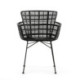 SILLA 55x62x80 METAL NEGRO/MIMBRE NEGRO