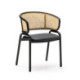 SILLA 56x52x76 RATAN NATURAL/METAL/P.PIEL NEGRO
