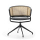 SILLA 56x53x74 METAL NEGRO/RATAN NATURAL/P.PIEL NEGRO
