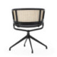 SILLA 56x53x74 METAL NEGRO/RATAN NATURAL/P.PIEL NEGRO