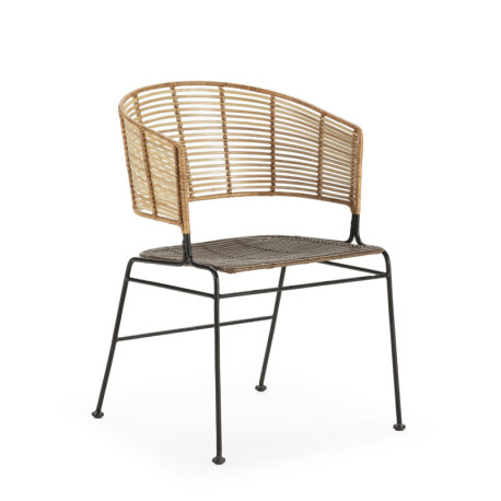 SILLA 56x53x81 METAL NEGRO/MARRON