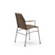 SILLA 56x62x84 MIMBRE NATURAL/NEGRO/METAL NEGRO