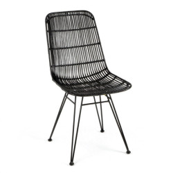 SILLA 57x45x88 METAL/MIMBRE NEGRO