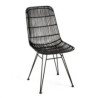 SILLA 57x45x88 METAL/MIMBRE NEGRO