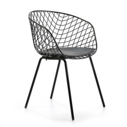 SILLA 57x50x79 METAL NEGRO C/COJIN NEGRO