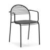 SILLA 57x55x80 METAL NEGRO/COJIN POLIPIEL NEGRO