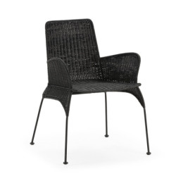 SILLA 57x56x83 METAL NEGRO/MIMBRE NEGRO