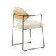 SILLA 58x55,5x80,3 METAL NEGRO/MADERA NATURAL/TELA BLANCO
