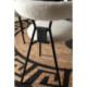 SILLA 58x60x74 TELA BLANCO/METAL NEGRO