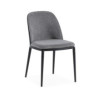 SILLA 58x60x74 TELA GRIS/MADERA/METAL NEGRO