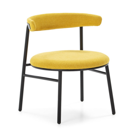 SILLA 59x59x70 METAL NEGRO/TELA HE578-10 AMARILLO
