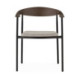 SILLA 60,5x53x75,5 METAL IMITACION MADERA/NEGRO/TELA HE580-12 GRIS