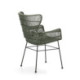 SILLA 60x65x89 METAL NEGRO/MIMBRE VERDE