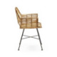 SILLA 66x58x83 MIMBRE NATURAL/METAL NEGRO