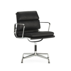 SILLA DESPACHO 59x58x80 PIEL NEGRO/ALUMINO