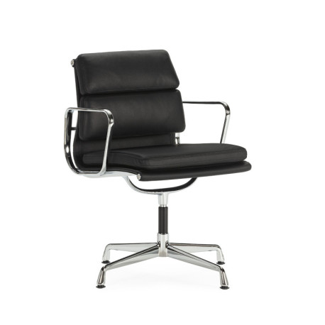 SILLA DESPACHO 59x58x80 PIEL NEGRO/ALUMINO