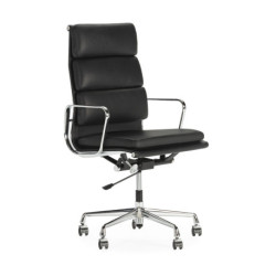 SILLA DESPACHO 62x59x104/113 PIEL NEGRO/ALUMINO