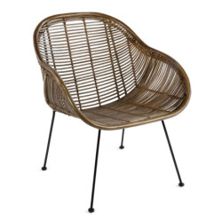 SILLON 53x71x81 METAL/MIMBRE MARRON