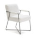 SILLON 56x70x86 METAL NEGRO/LANA SINTETICO BLANCO