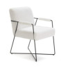 SILLON 56x70x86 METAL NEGRO/LANA SINTETICO BLANCO