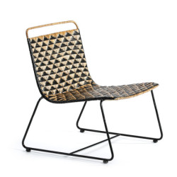 SILLON 62x63x72 METAL NEGRO/ MIMBRE NATURAL/NEGRO