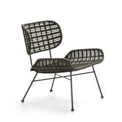 SILLON 63x66x71 METAL VERDE/MIMBRE VERDE