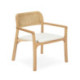 SILLON 63x66x72 MADERA NATURAL/RATAN NATURAL/TELA BLANCO YB331-1