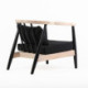 SILLON 64x70x66 MADERA NATURAL/NEGRO/TELA NEGRO