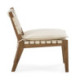 SILLON 65x71x70 MADERA DE TECA NATURAL/CUERO/P.PIEL BLANCO