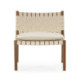 SILLON 65x71x70 MADERA DE TECA NATURAL/CUERO/P.PIEL BLANCO