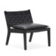 SILLON 65x71x70 MADERA DE TECA/CUERO/P.PIEL NEGRO