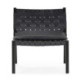 SILLON 65x71x70 MADERA DE TECA/CUERO/P.PIEL NEGRO