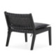 SILLON 65x71x70 MADERA DE TECA/CUERO/P.PIEL NEGRO