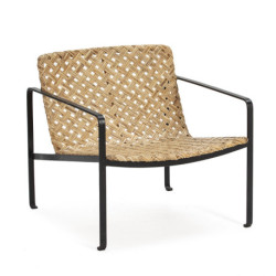SILLON 66x69x64 METAL NEGRO/MIMBRE NATURAL
