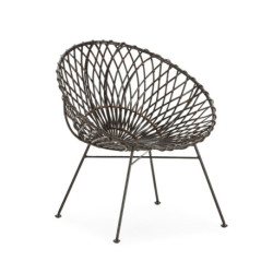 SILLON 67x72x77 METAL NEGRO/MIMBRE MARRON