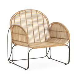 SILLON 69x75x84 METAL NEGRO/MIMBRE NATURAL
