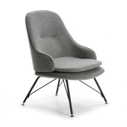 SILLON 70x78x95 METAL NEGRO/TELA GRIS