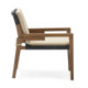 SILLON 70x80x76 MADERA NATURAL/CUERO NEGRO/TELA CAMEL