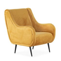 SILLON 70x80x88 TERCIOPELO AMARILLO/METAL NEGRO