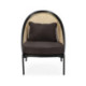 SILLON 71x71x95 TELA MARRON/RATAN NATURAL/MADERA NEGRO/METAL NEGRO
